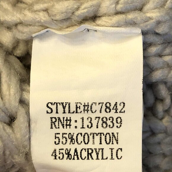 New FOREVER 21 Chunky Cable Knit Cowl Neck Tunic Sweater Dress Soft Grey L - Picture 7 of 7